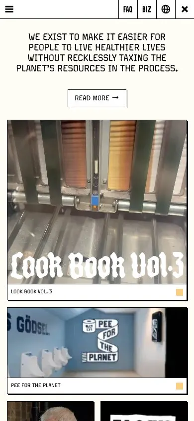 Oatly website, mobile screenshot