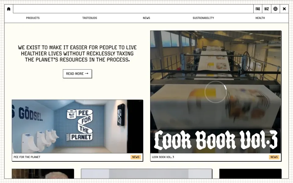 Oatly website, desktop homepage