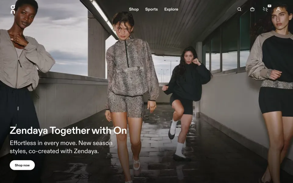 On website, desktop homepage
