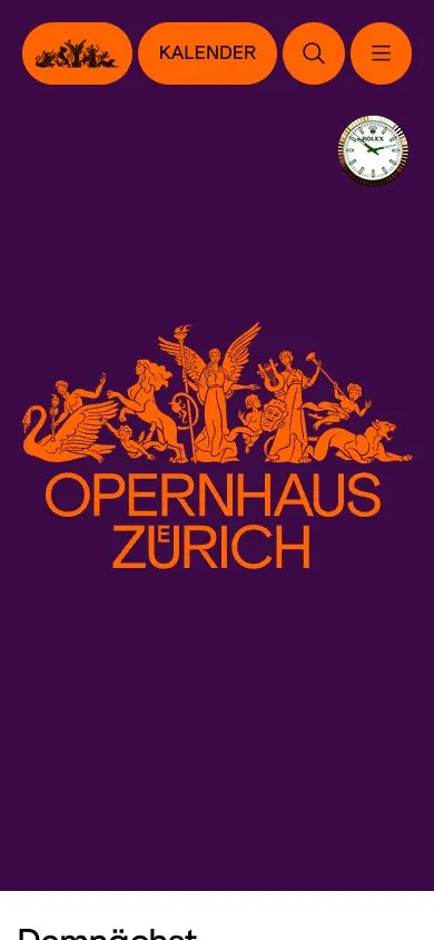 Opernhaus Zürich website, mobile screenshot