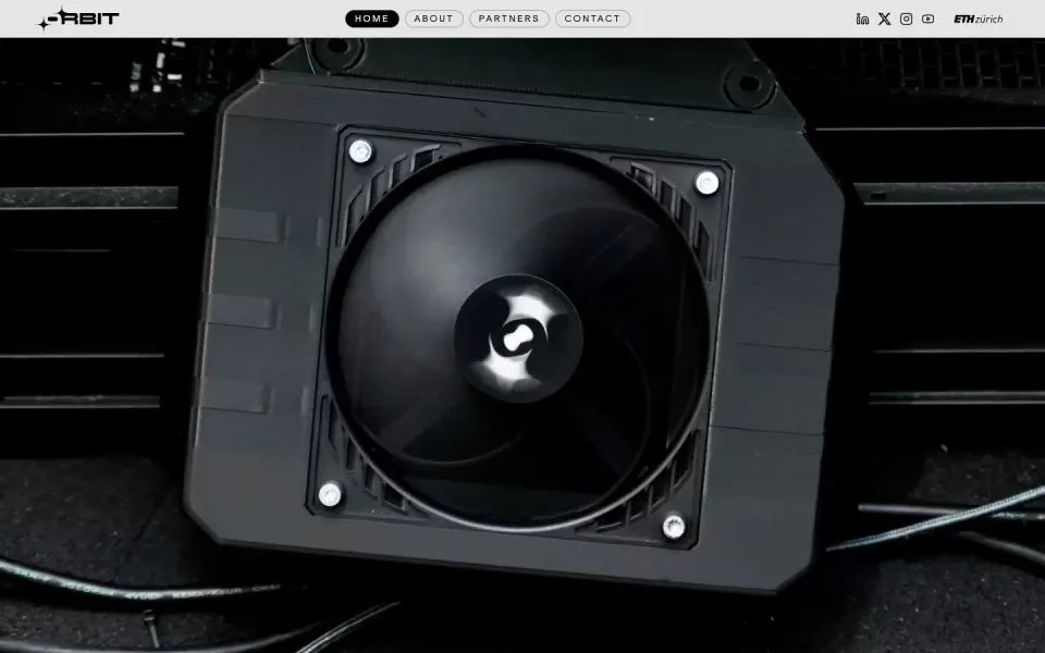 ORBIT Robotics website, desktop homepage