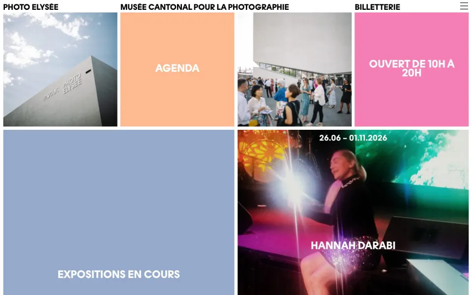 Photo Elysée website, desktop homepage