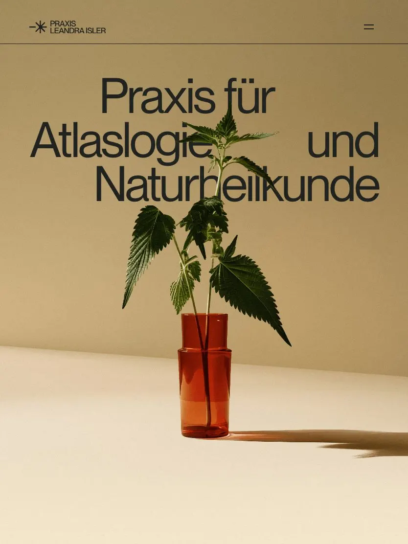 Praxis Leandra Isler website, tablet screenshot