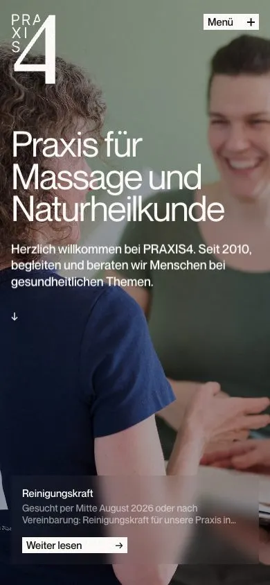 PRAXIS4 website, mobile screenshot