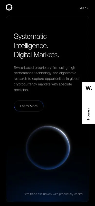 QT Capital website, mobile screenshot