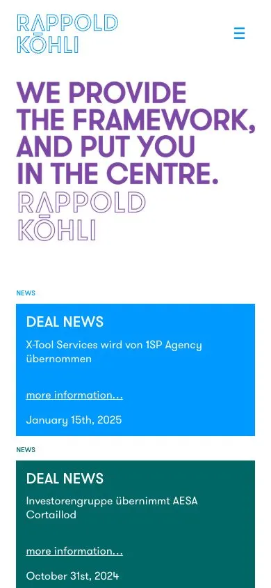 Rappold Köhli website, mobile screenshot