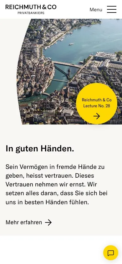 Reichmuth & Co website, mobile screenshot