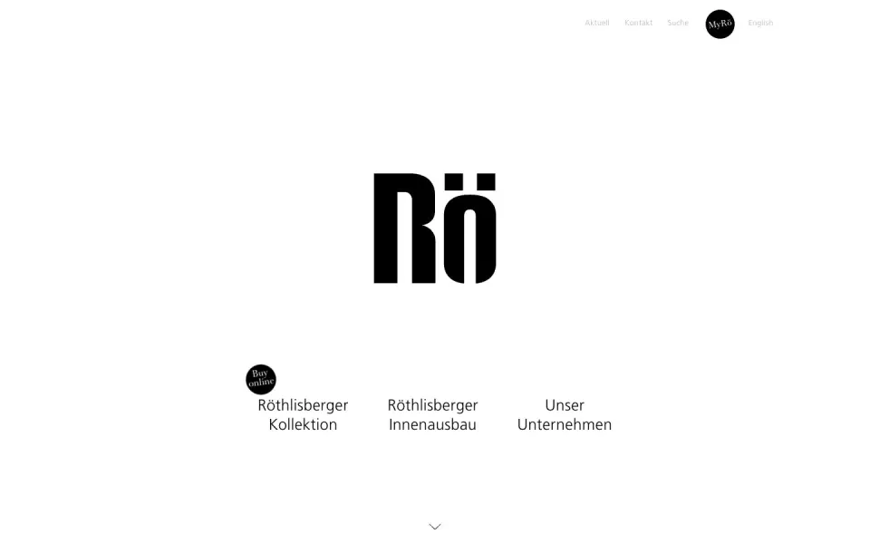 Röthlisberger Kollektion website, desktop screenshot
