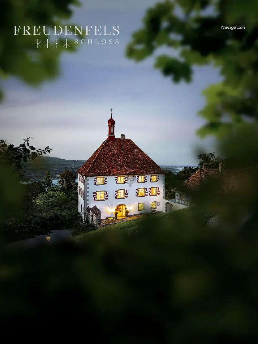 Schloss Freudenfels website, tablet screenshot