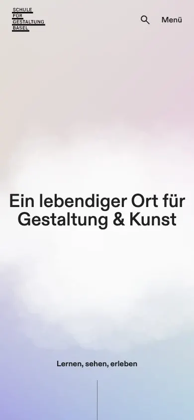 Schule für Gestaltung Basel website, mobile screenshot