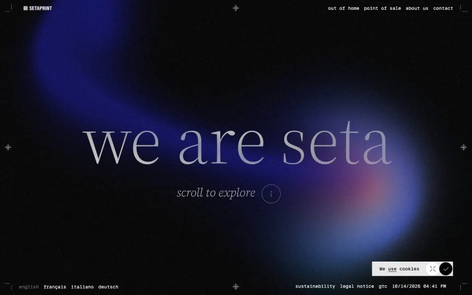 SETA website, desktop screenshot