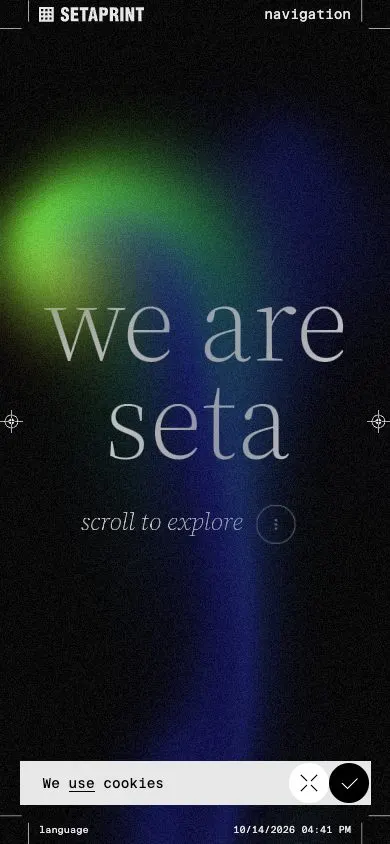 SETA website, mobile screenshot