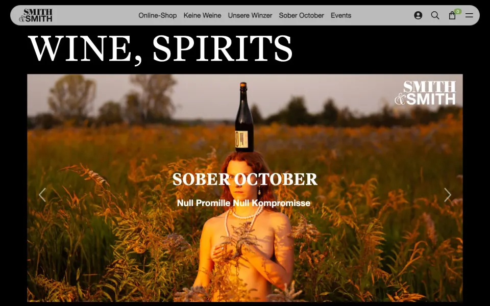 Smith & Smith website, desktop homepage
