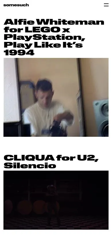 Somesuch website, mobile screenshot