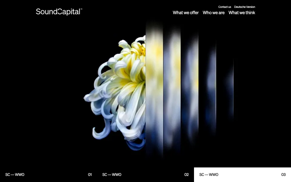 SoundCapital website, desktop homepage