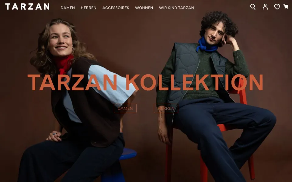 Tarzan website, desktop screenshot