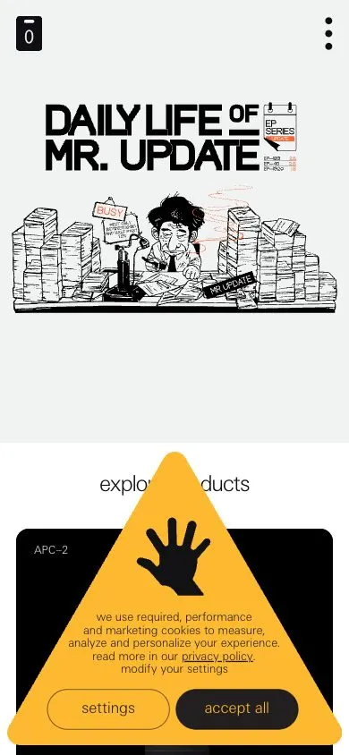 teenage engineering website, mobile screenshot