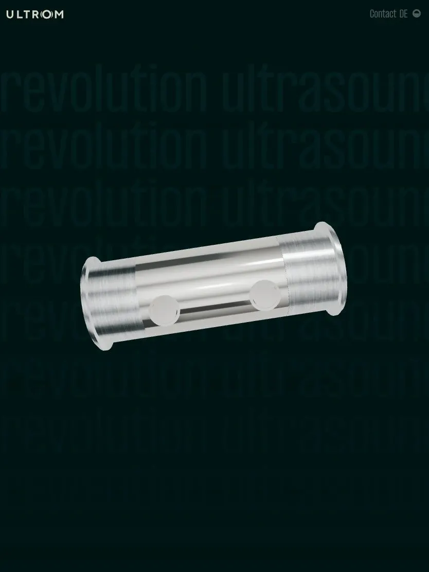 ULTROM website, tablet screenshot