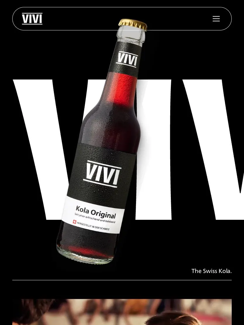 VIVI Kola website, tablet screenshot