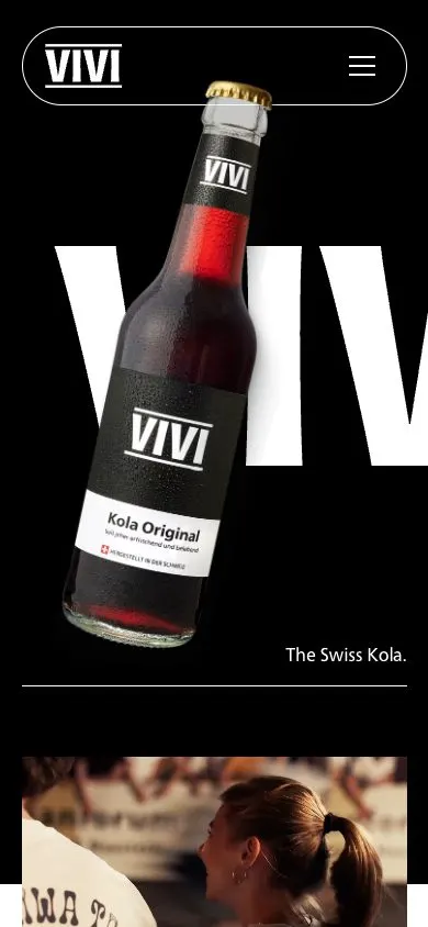 VIVI Kola website, mobile screenshot