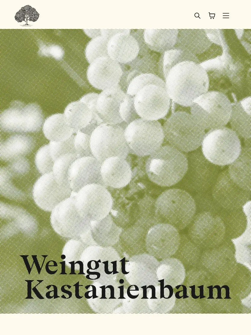 Weingut Kastanienbaum website, tablet screenshot