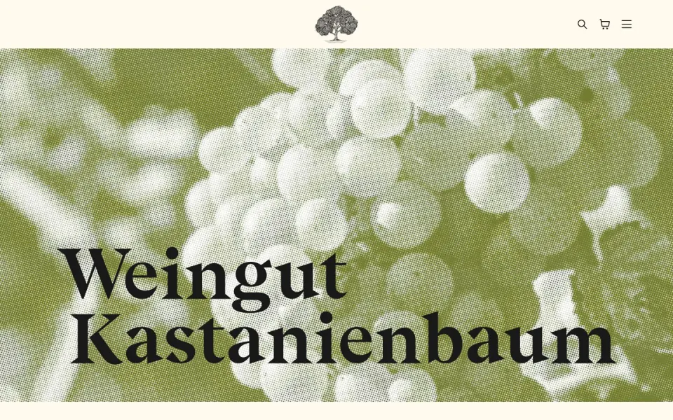 Weingut Kastanienbaum website, desktop homepage