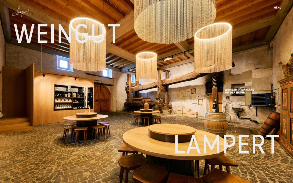 Weingut Lampert website, desktop homepage