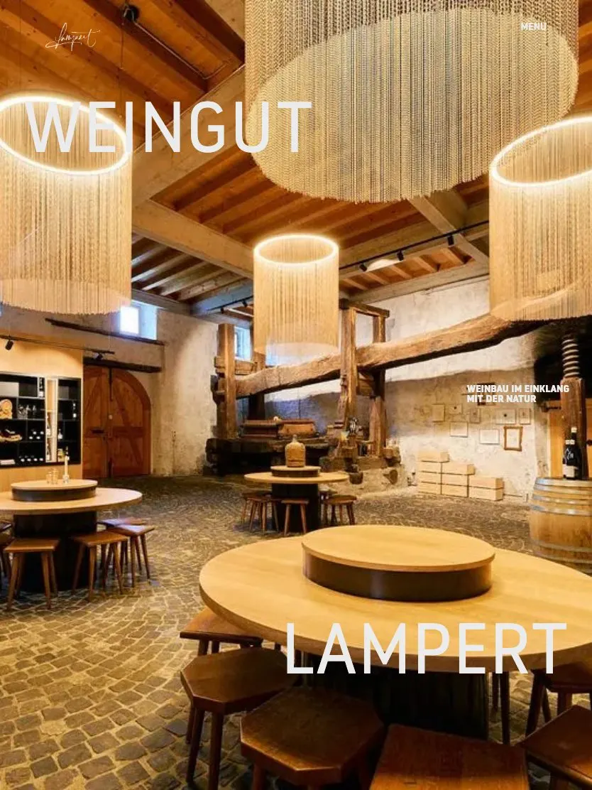 Weingut Lampert website, tablet screenshot