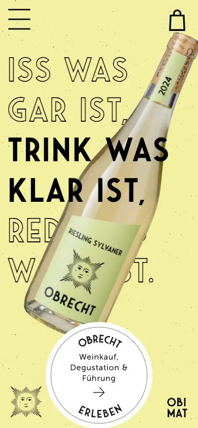 Weingut Obrecht website, mobile screenshot