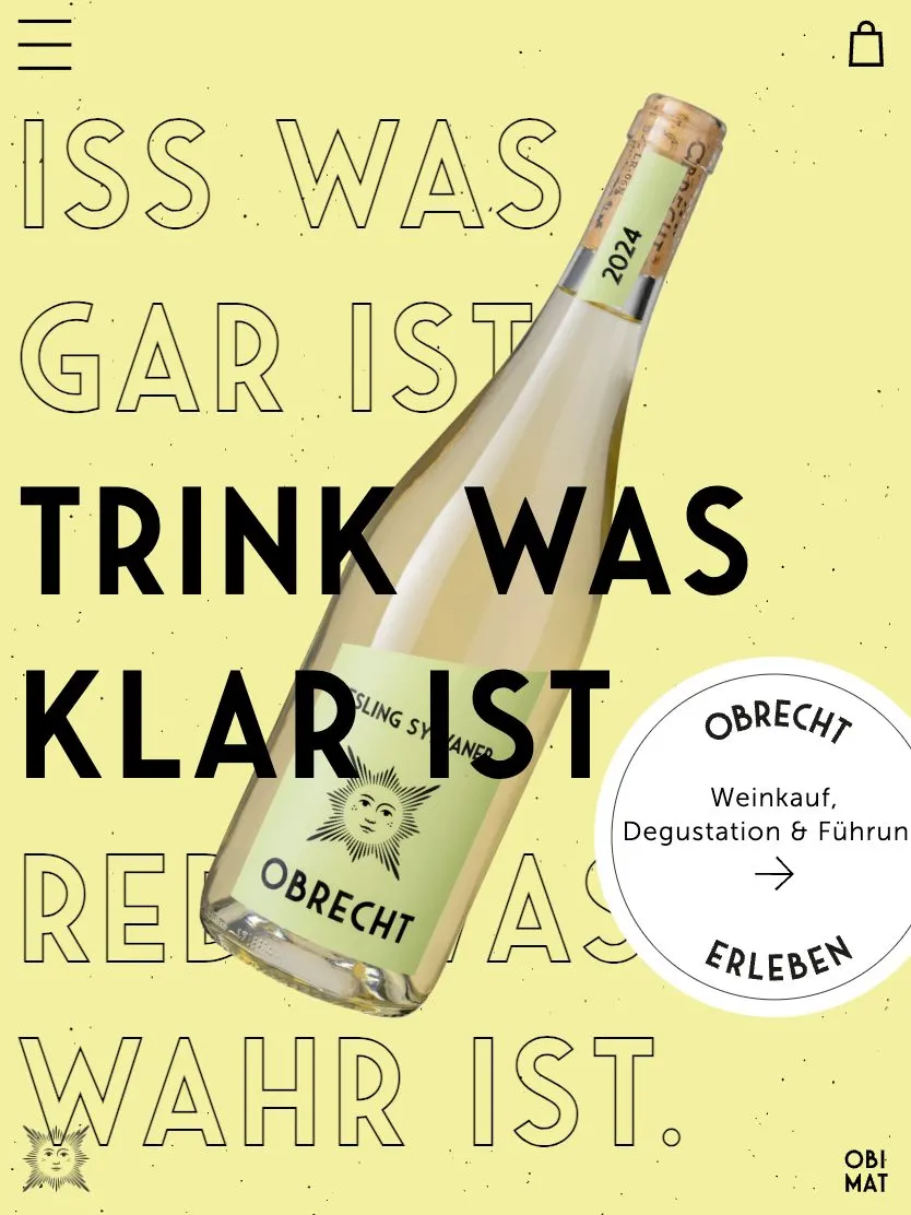 Weingut Obrecht website, tablet screenshot