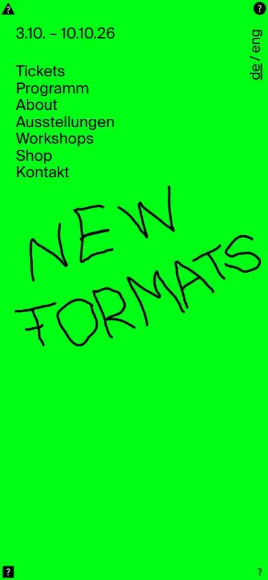 Weltformat Festival website, mobile screenshot