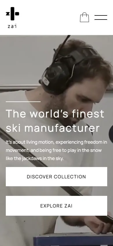 zai website, mobile screenshot